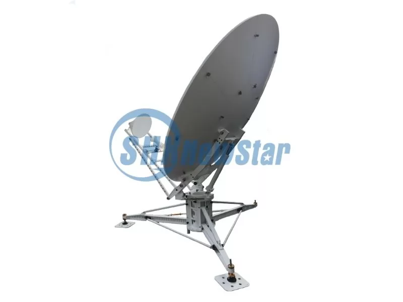 2.4m C,Ku carbon fiber motorized flyaway antenna 